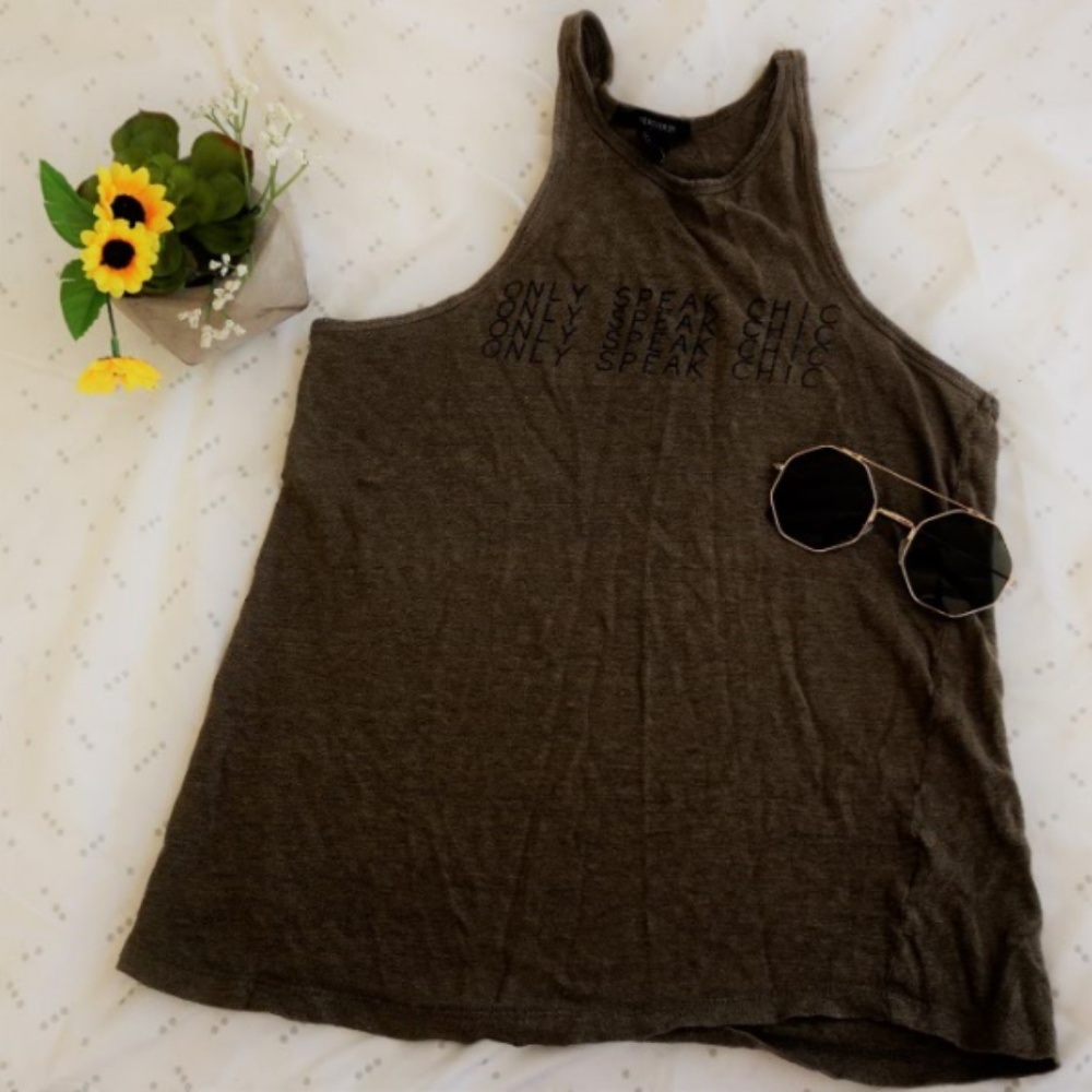 army green 'only speak chic' forever 21 size small